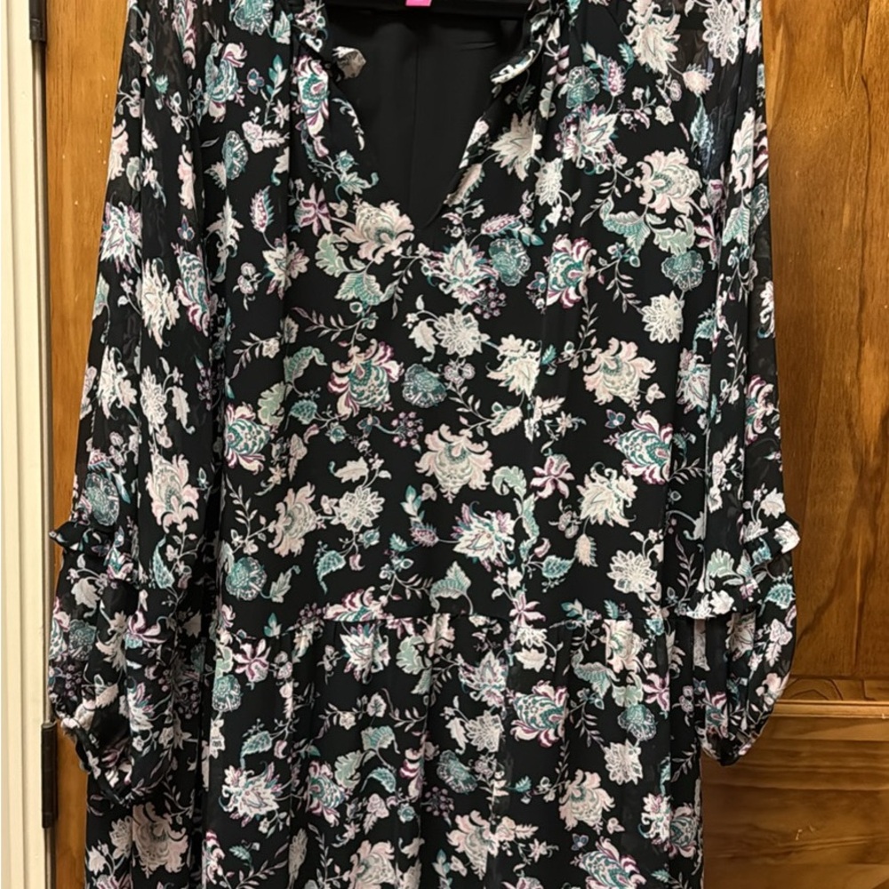 Vince Camuto Black Dress with Floral Accents
